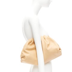 BOTTEGA VENETA The Pouch tan leather dumpling clutch bag