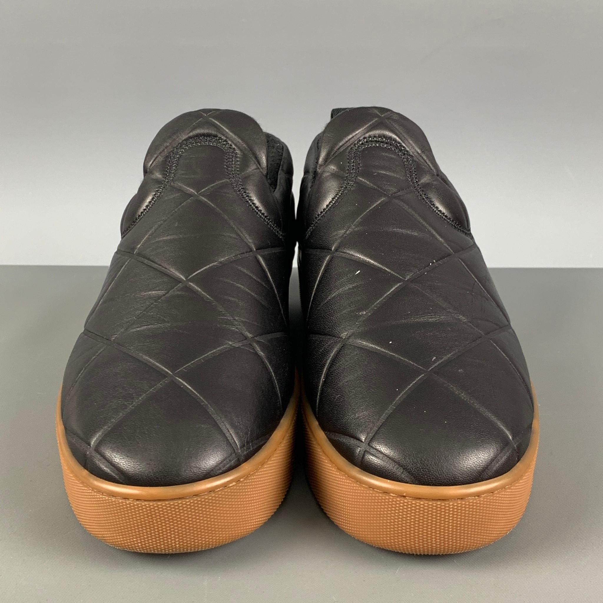 Men's BOTTEGA VENETA The QUILT Size 9.5 Black Quilted Leather Slide Loafers