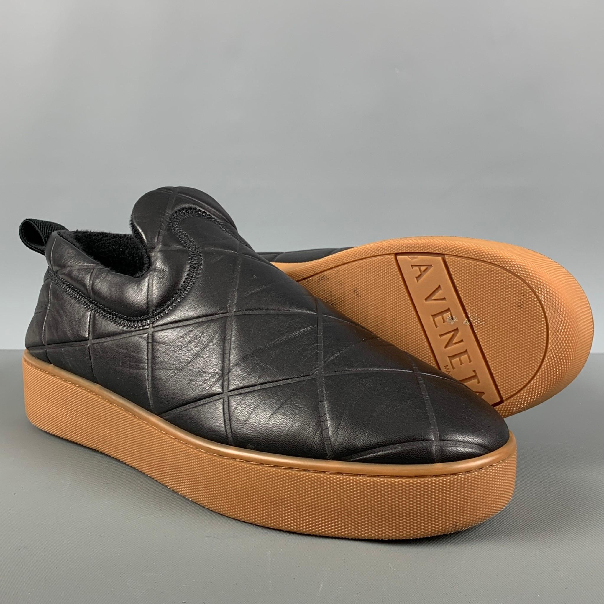 BOTTEGA VENETA The QUILT Size 9.5 Black Quilted Leather Slide Loafers 1