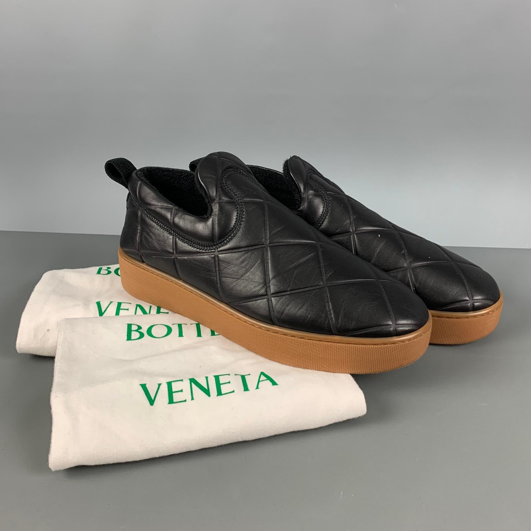 BOTTEGA VENETA The QUILT Size 9.5 Black Quilted Leather Slide Loafers 3