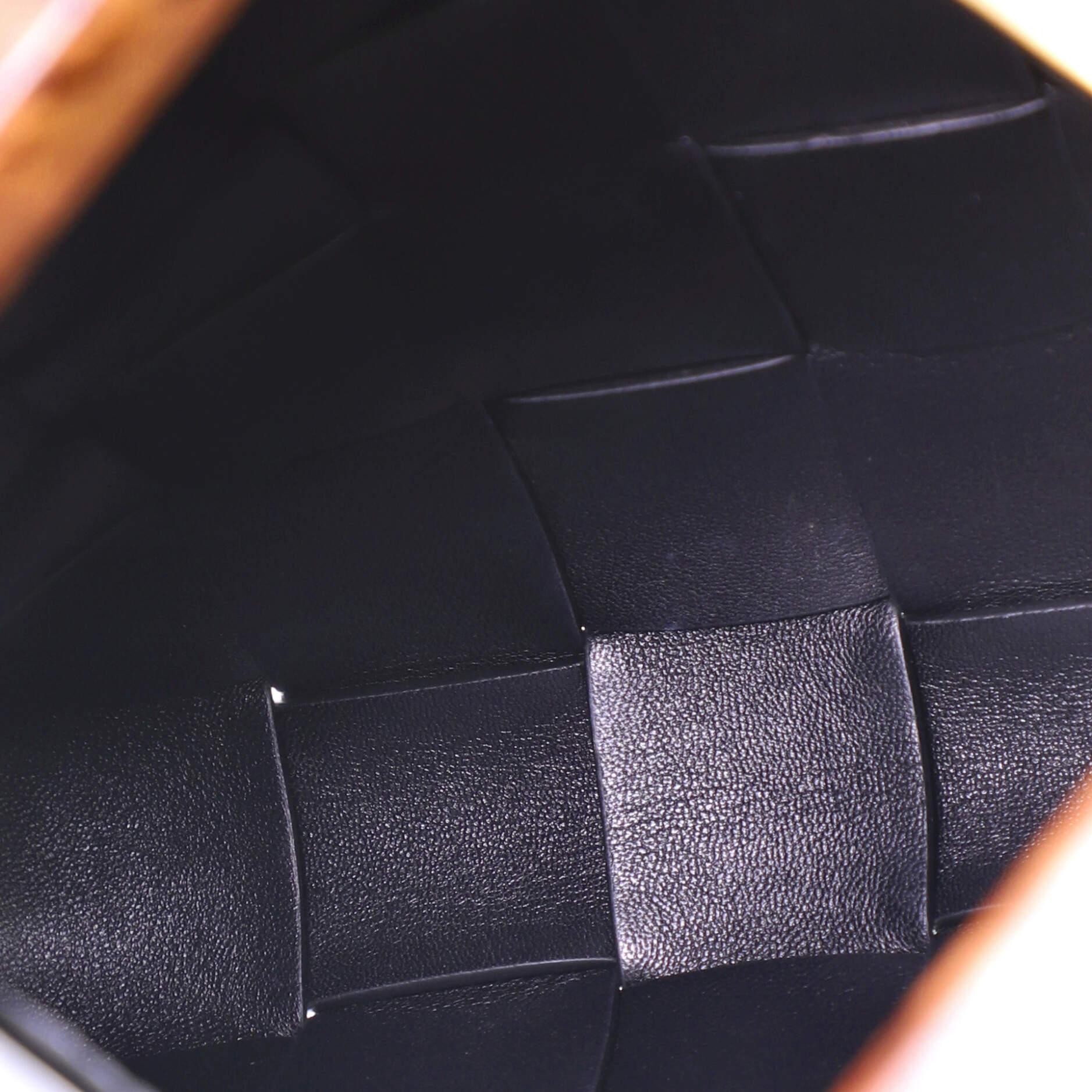 Black Bottega Veneta The Snap Clutch Maxi Intrecciato Leather with Wood and Met