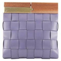 Bottega Veneta The Snap Clutch Maxi Intrecciato Leather with Wood and Met