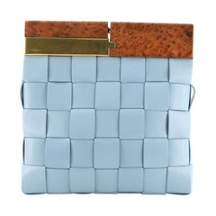 Bottega Veneta The Snap Clutch Maxi Intrecciato Leather with Wood and Met