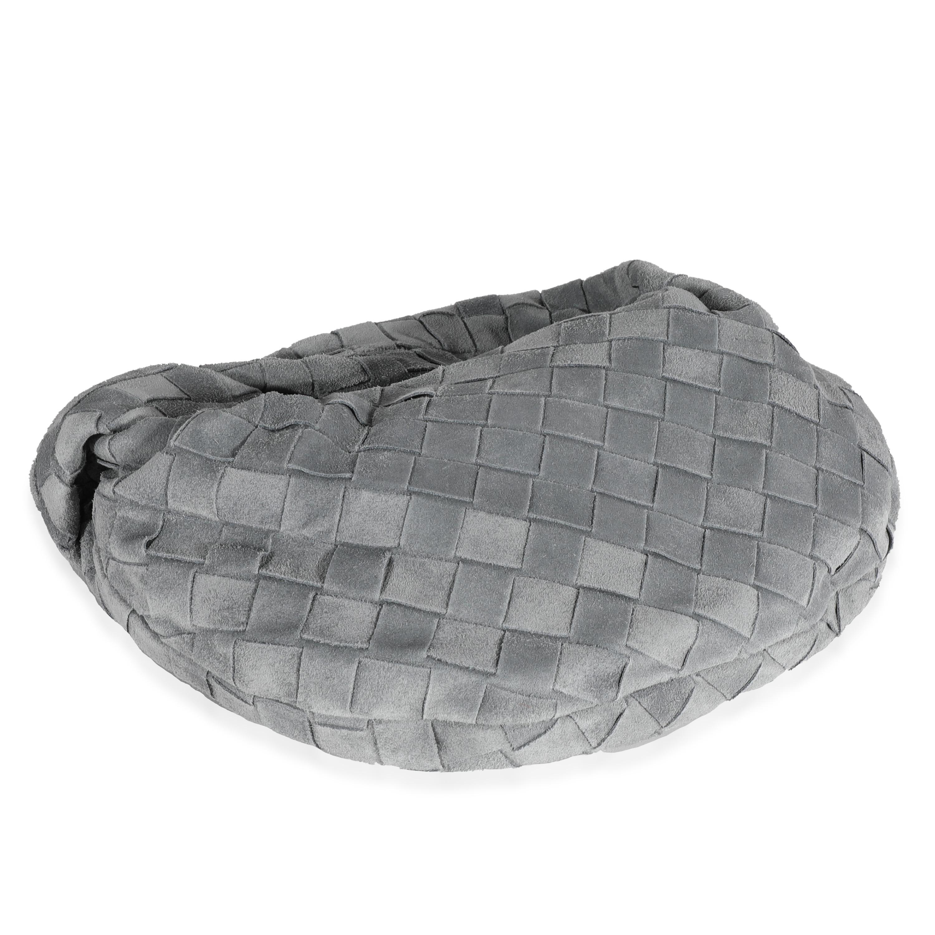 Mini-Jodie aus Wildleder von Bottega Veneta Thunder Intrecciato (Grau)