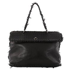 Bottega Veneta Tiina Bag Fringe Leather with Intrecciato Detail Large