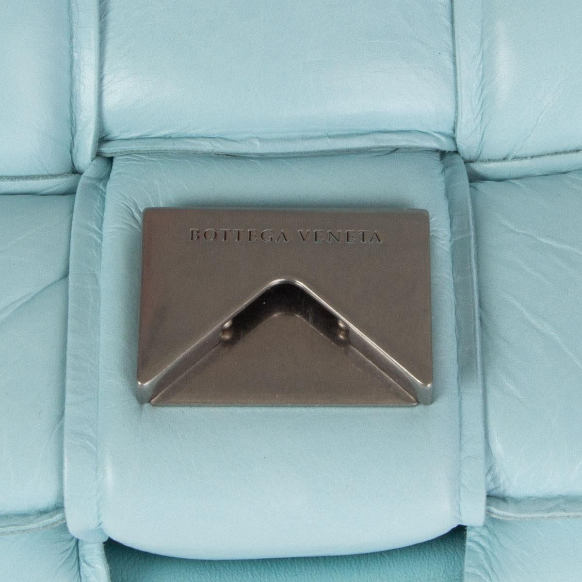Blue BOTTEGA VENETA Topazio blue leather PADDED CASSETTE Crossbody Shoulder Bag