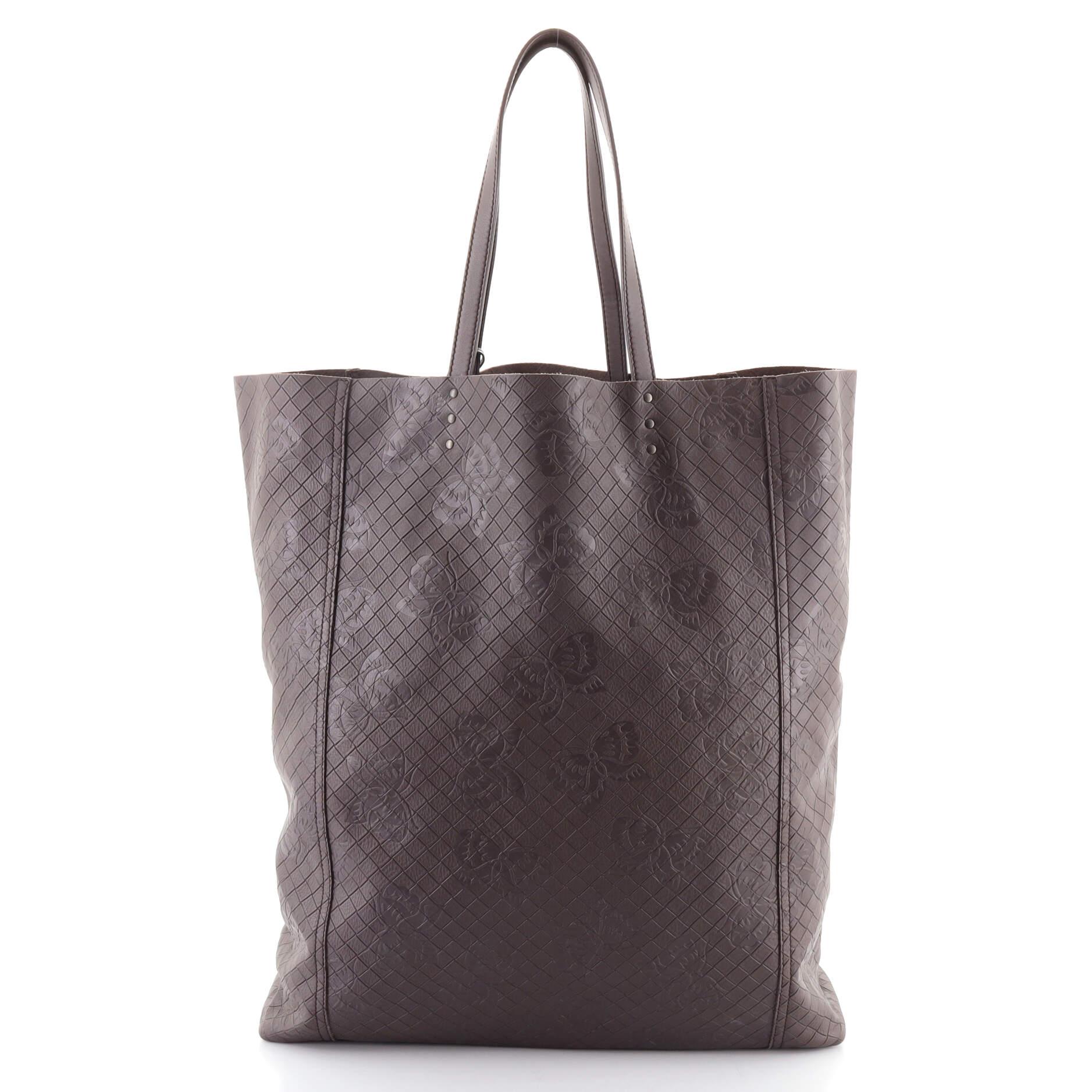Bottega Veneta Tote Butterfly Intrecciomirage Intarsio Leather Tall In Good Condition In NY, NY