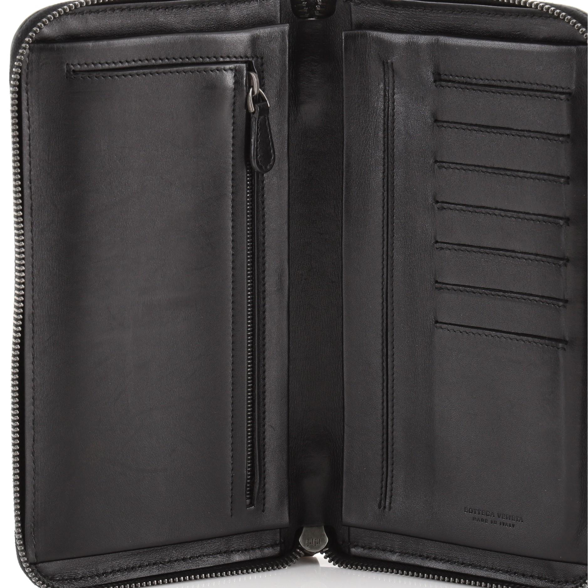Bottega Veneta Reisekoordinator Intrecciato Nappa Schwarz 2