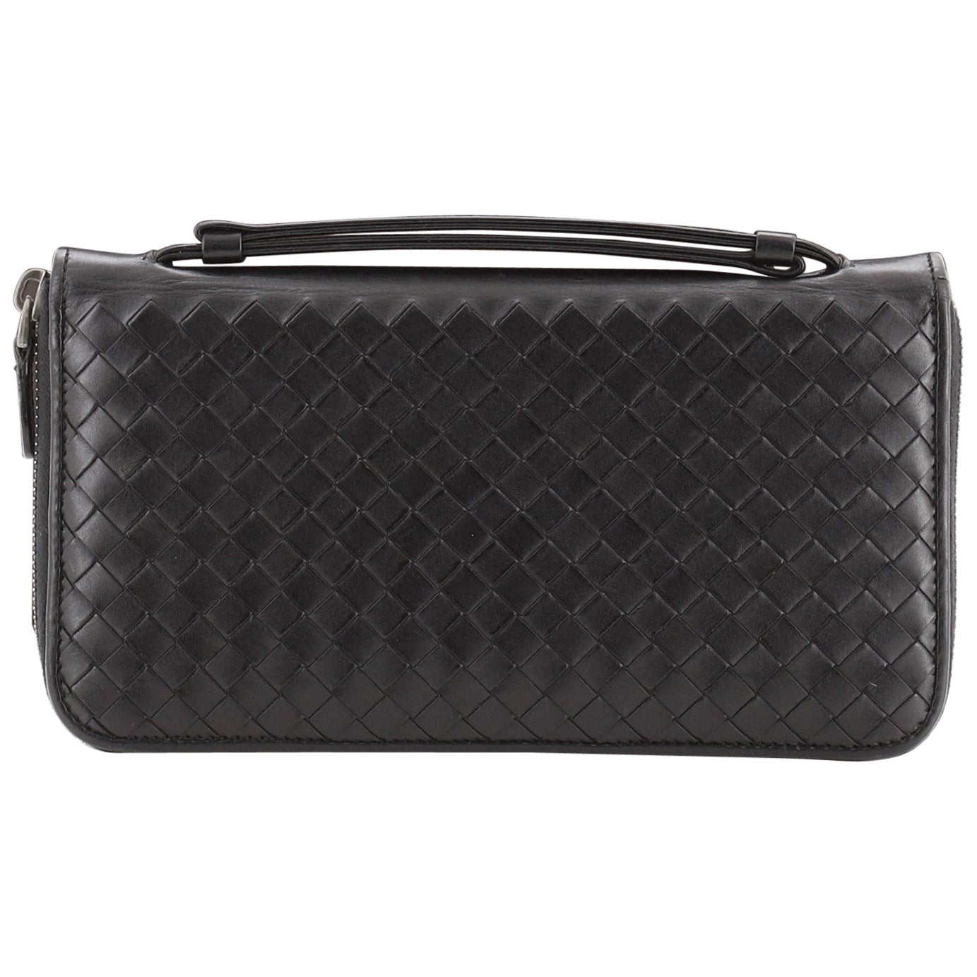 Bottega Veneta Reisekoordinator Intrecciato Nappa Schwarz