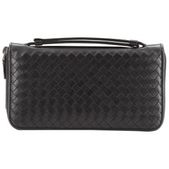 Bottega Veneta Reisekoordinator Intrecciato Nappa Schwarz