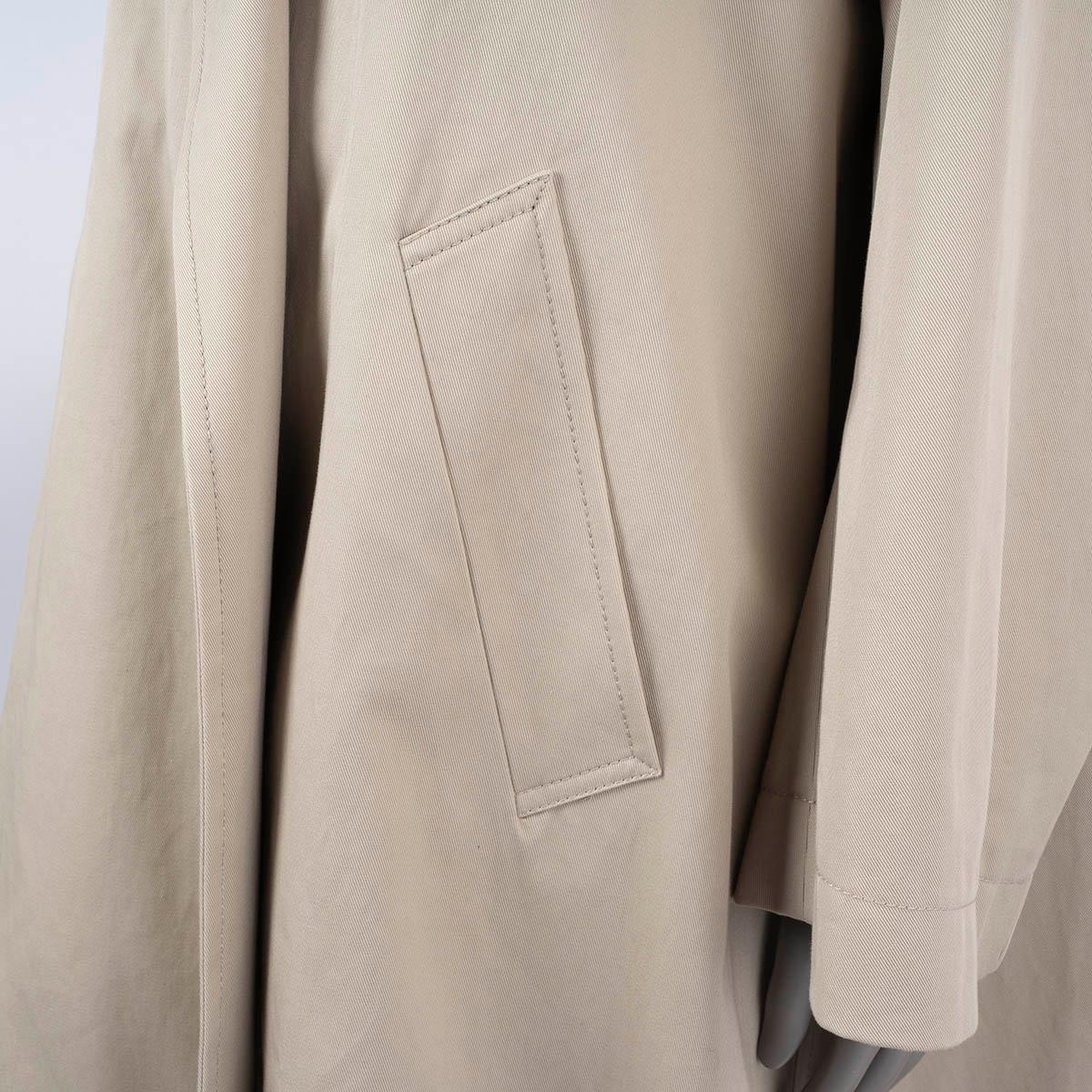 BOTTEGA VENETA Travertin beige Baumwolle 2023 OVERSIZED TWILL Mantel Jacke 38 XS Damen im Angebot
