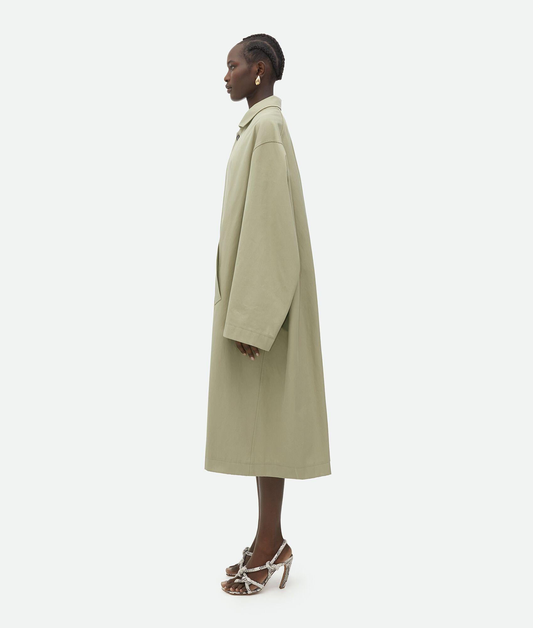BOTTEGA VENETA Travertin beige Baumwolle 2023 OVERSIZED TWILL Mantel Jacke 38 XS im Angebot 3