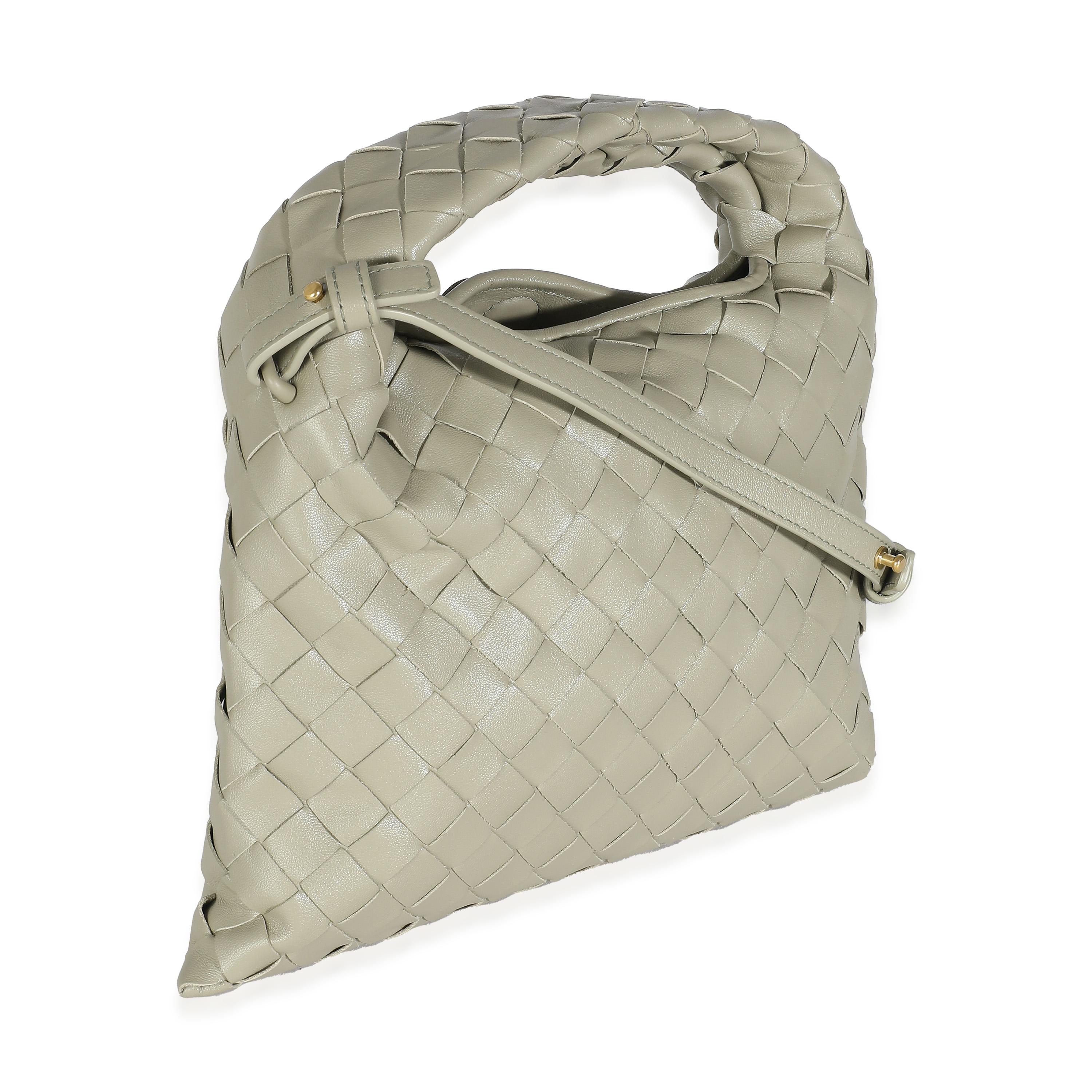 Brown Bottega Veneta Travertine Nappa Intrecciato Mini Hop Hobo For Sale