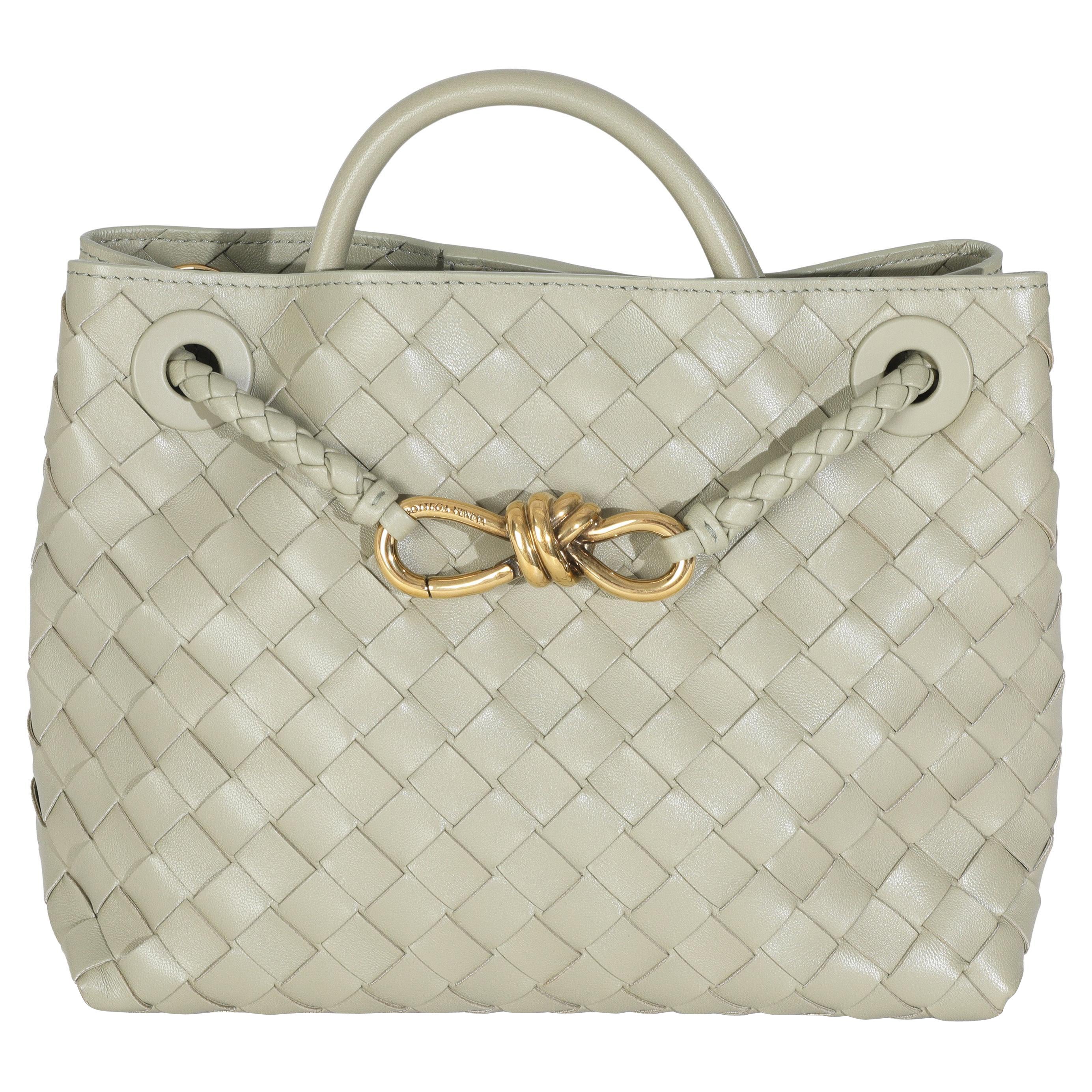 Bottega Veneta Travertine Nappa Intrecciato Small Andiamo Bag