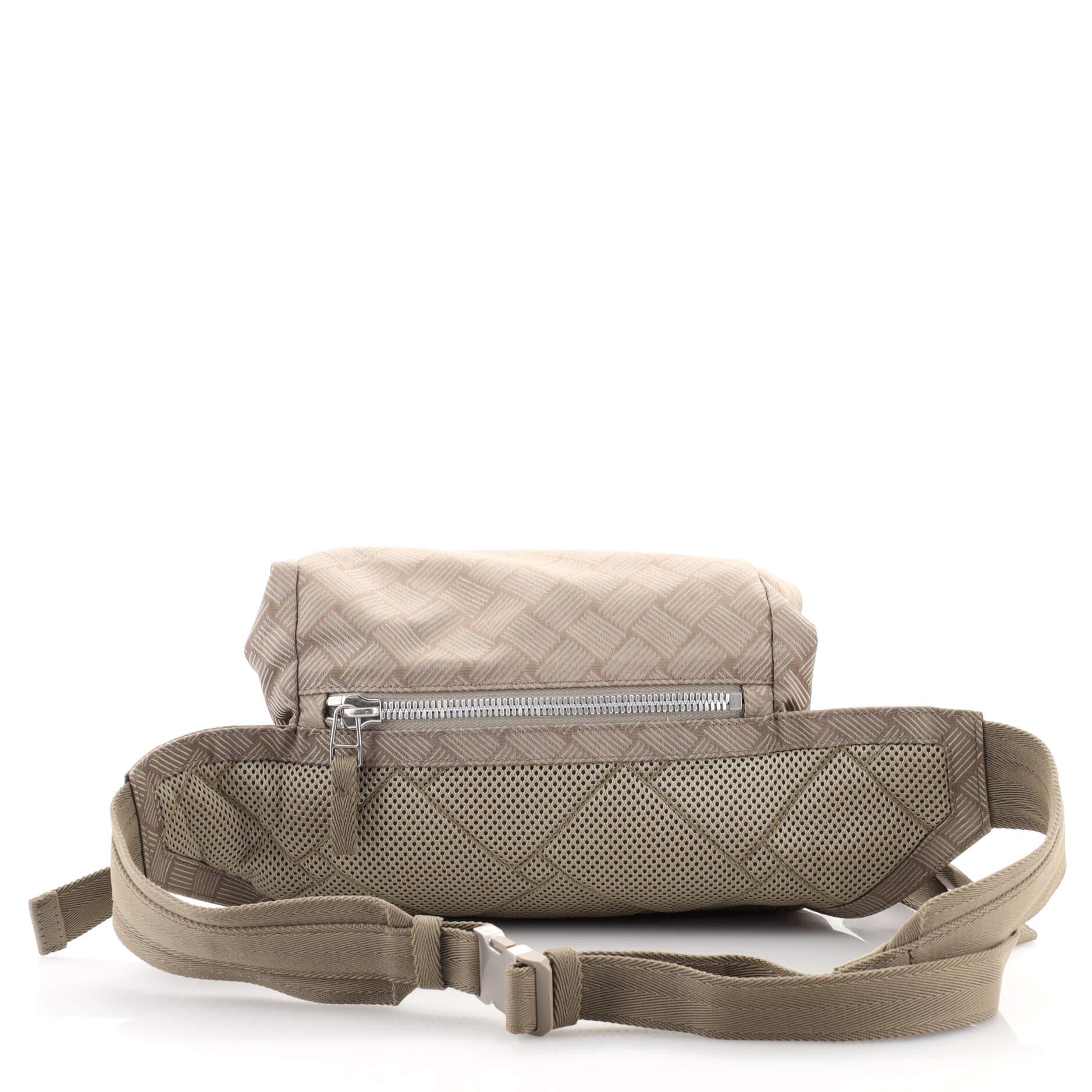 Women's or Men's Bottega Veneta Trekking Folding Top Belt Bag Jacquard Nylon with Mesh