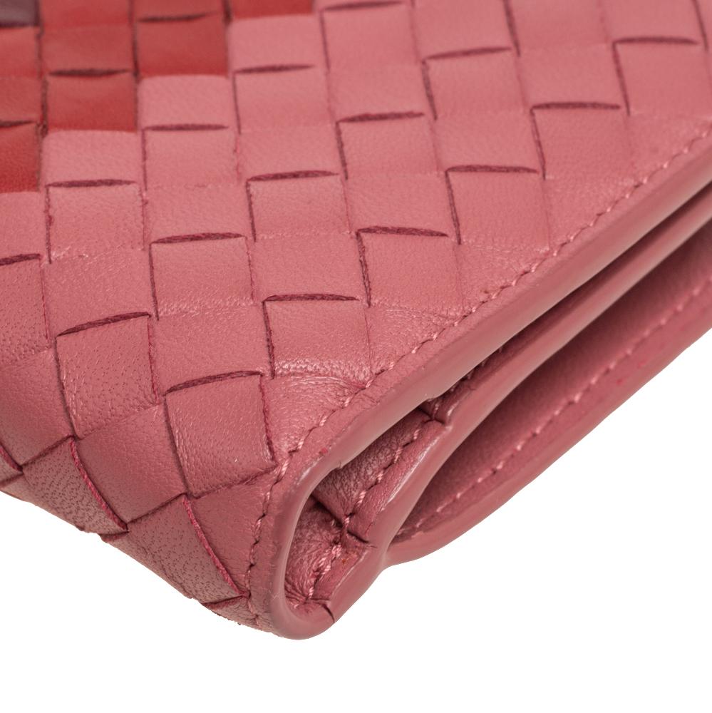 Bottega Veneta Tri Color Intrecciato Leather French Flap Wallet 4