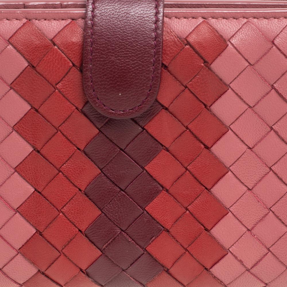Bottega Veneta Tri Color Intrecciato Leather French Flap Wallet 6