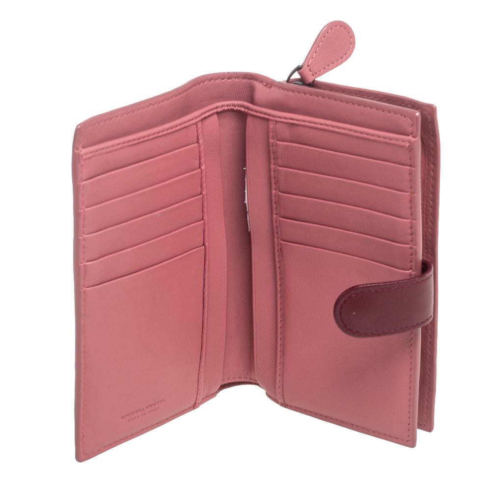 Women's Bottega Veneta Tri Color Intrecciato Leather French Flap Wallet