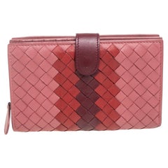 Used Bottega Veneta Tri Color Intrecciato Leather French Flap Wallet