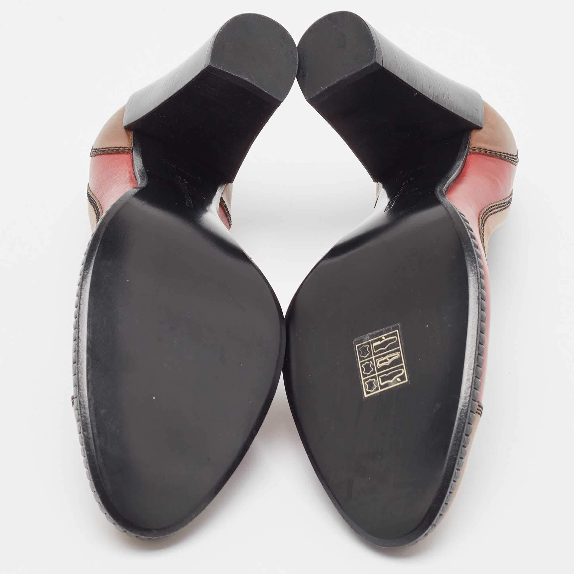 Women's Bottega Veneta Tricolor Leather Block Heel Pumps Size 40