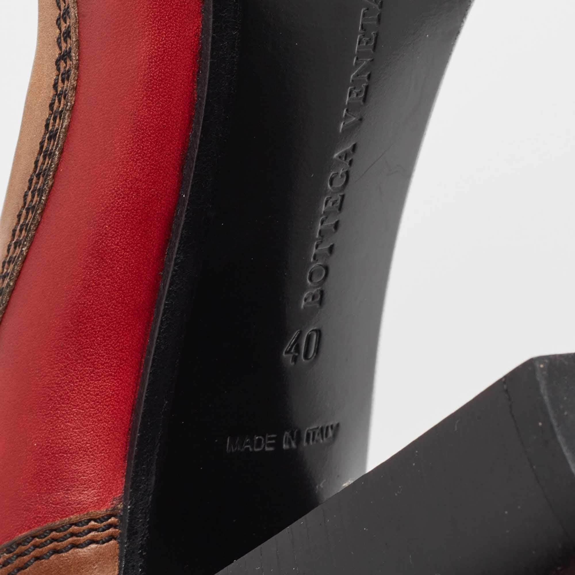 Bottega Veneta Tricolor Leather Block Heel Pumps Size 40 5