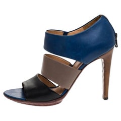 Bottega Veneta Tricolor Leather Open Toe Cut Out Booties Size 39.5