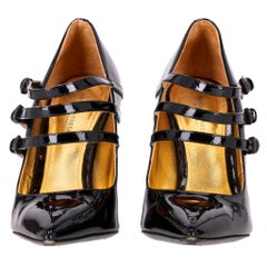 Bottega Veneta Triple-Strap Patent Leather Heels
