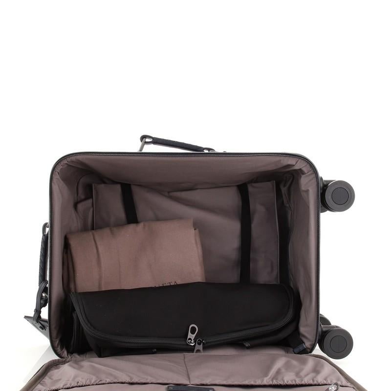 Black Bottega Veneta Trolley Rolling Luggage Intrecciato Leather Medium