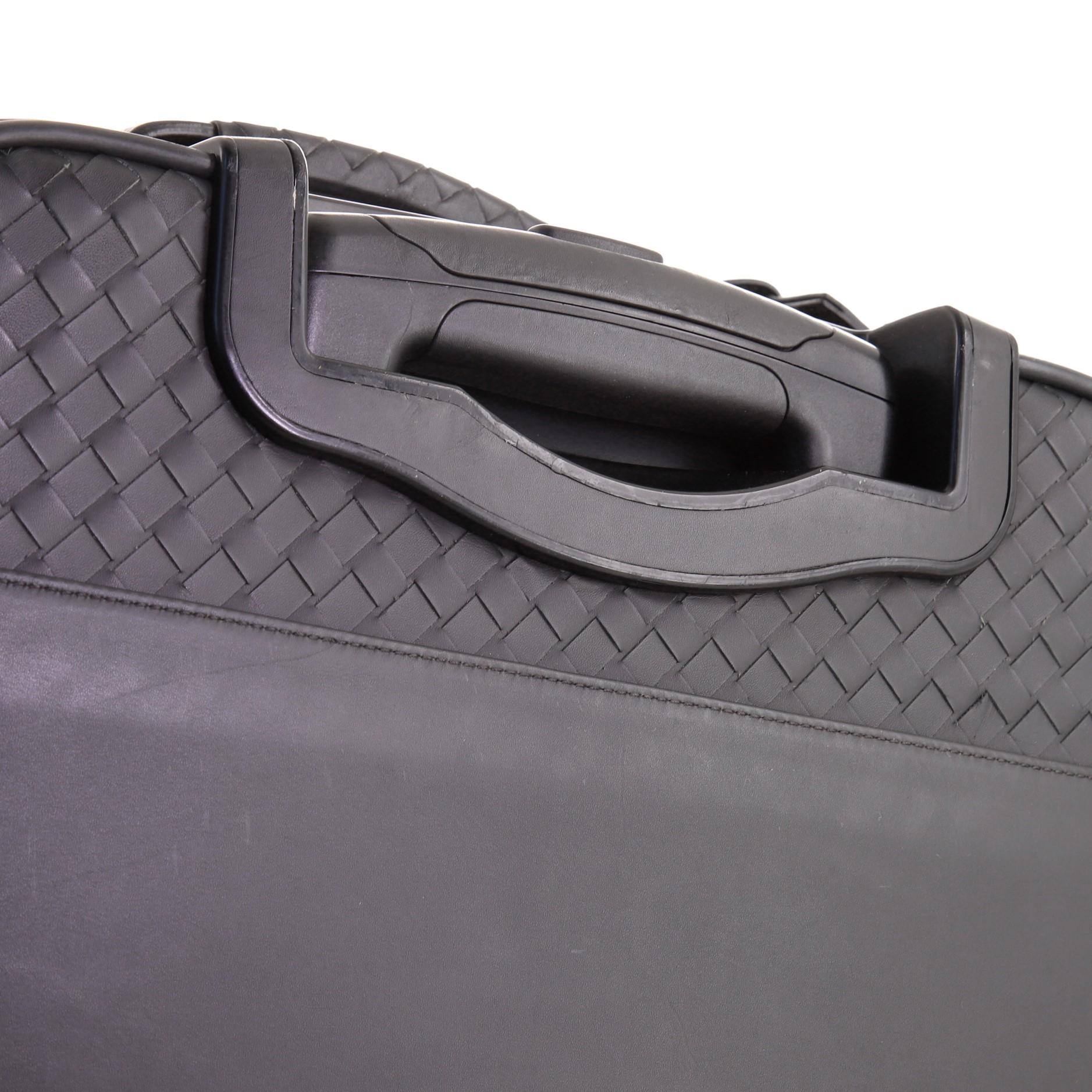 Bottega Veneta Trolley Rolling Luggage Intrecciato Leather Medium 2