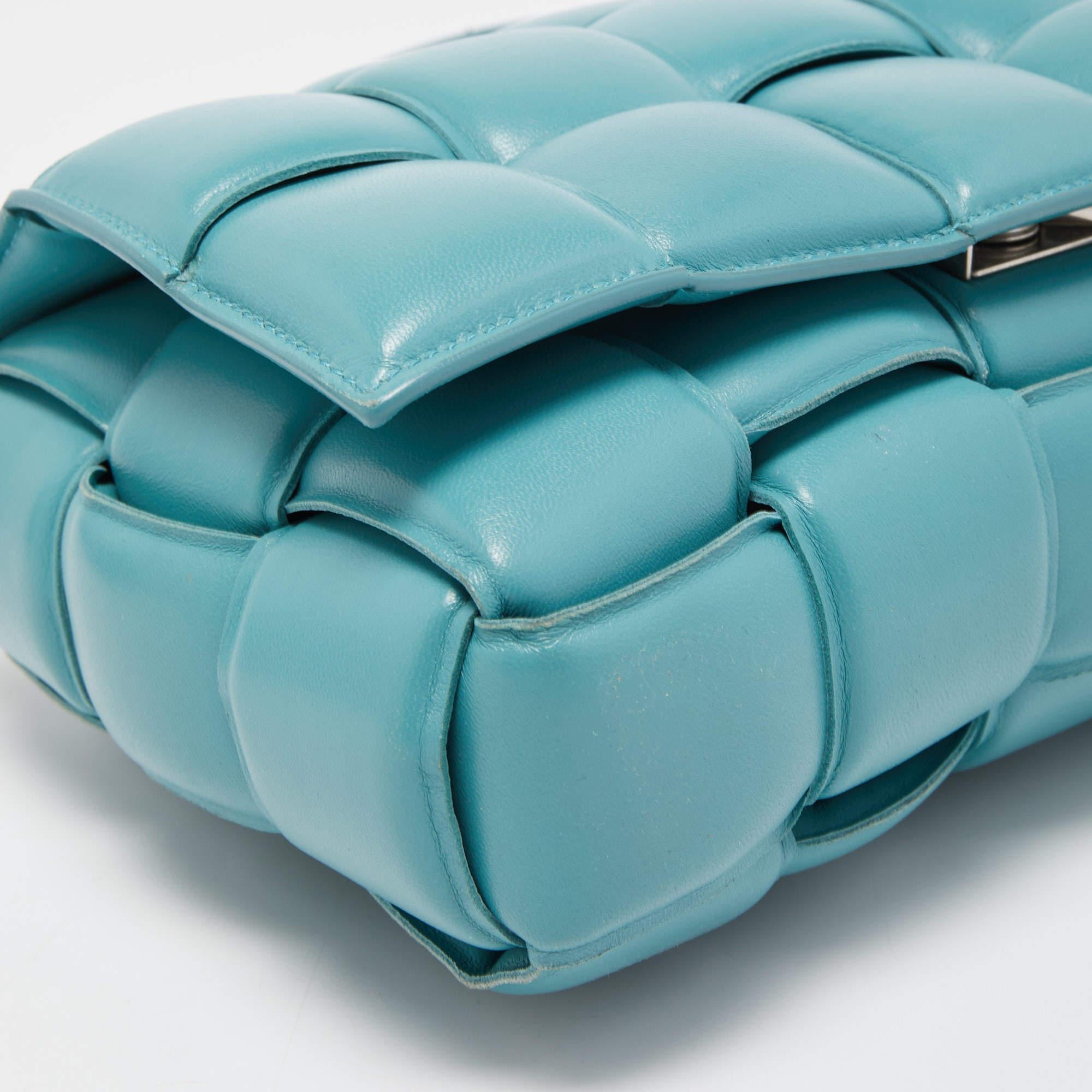 Bottega Veneta Turquoise Padded Leather Cassette Shoulder Bag 5