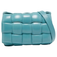 Bottega Veneta Turquoise Padded Leather Cassette Shoulder Bag