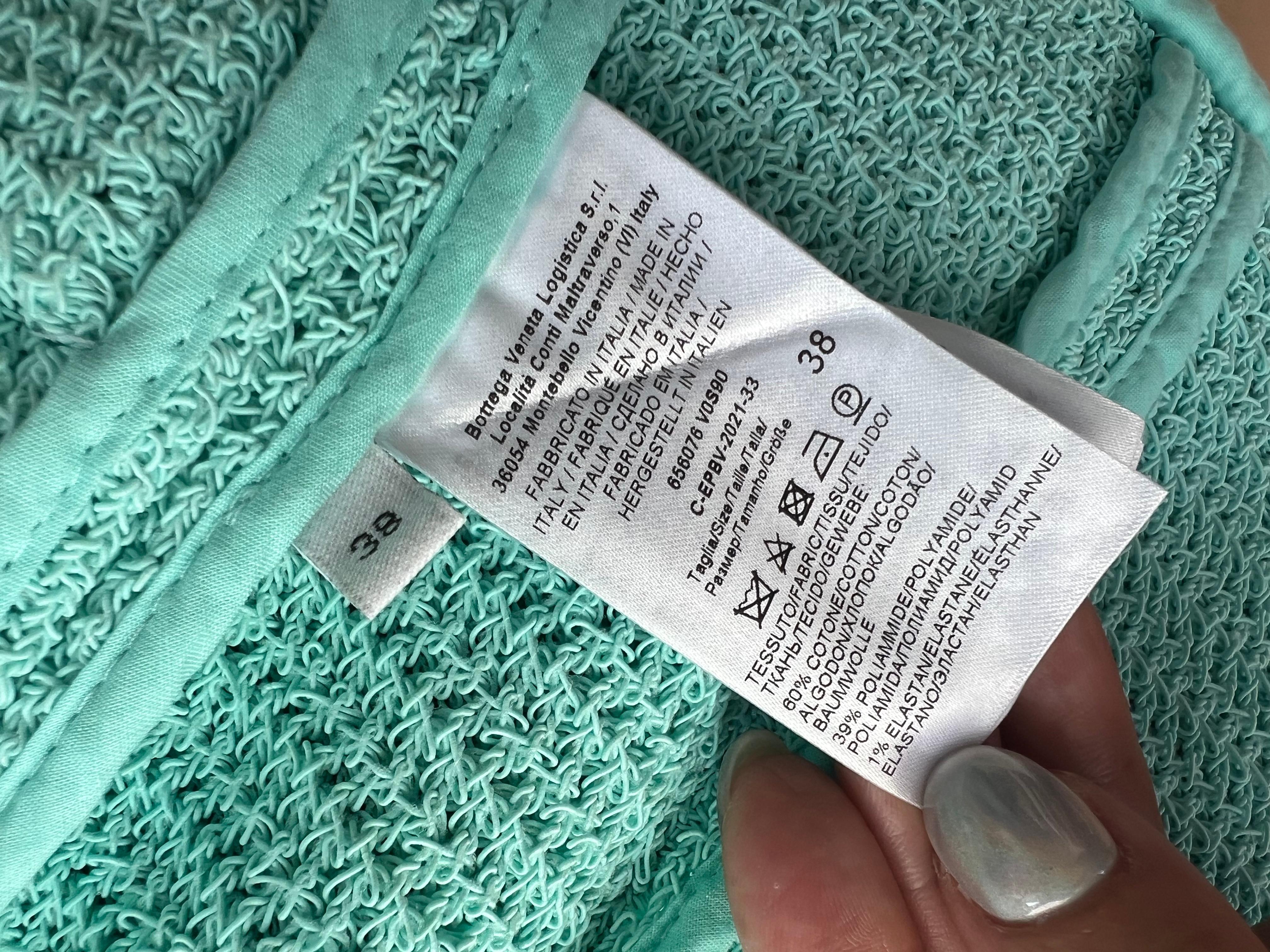 Bottega Veneta Turquoise  Racked Rib Knit Dress and Jacket size S  For Sale 6