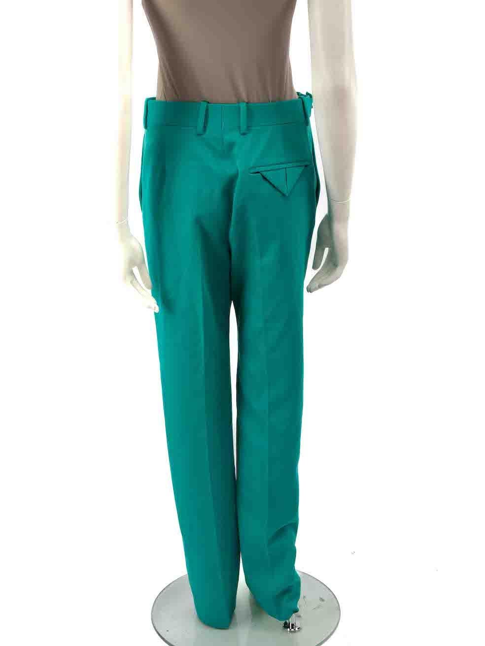 Bottega Veneta Turquoise Straight Leg Trousers Size XS In Excellent Condition For Sale In London, GB