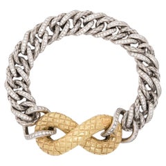 Bottega Veneta Bracciale Torcello bicolore con diamanti 18K