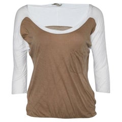 Bottega Veneta T-shirt en coton tricoté bicolore M.