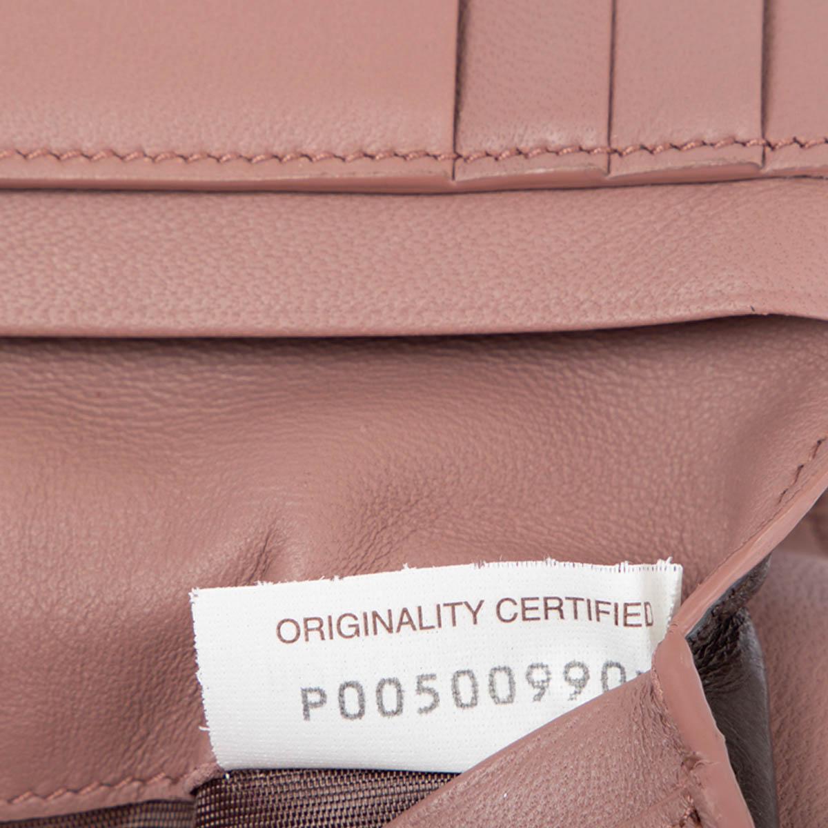 Brown BOTTEGA VENETA two tone pink leather INTRECCIATO Wallet For Sale