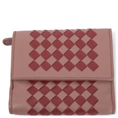 Used BOTTEGA VENETA two tone pink leather INTRECCIATO Wallet