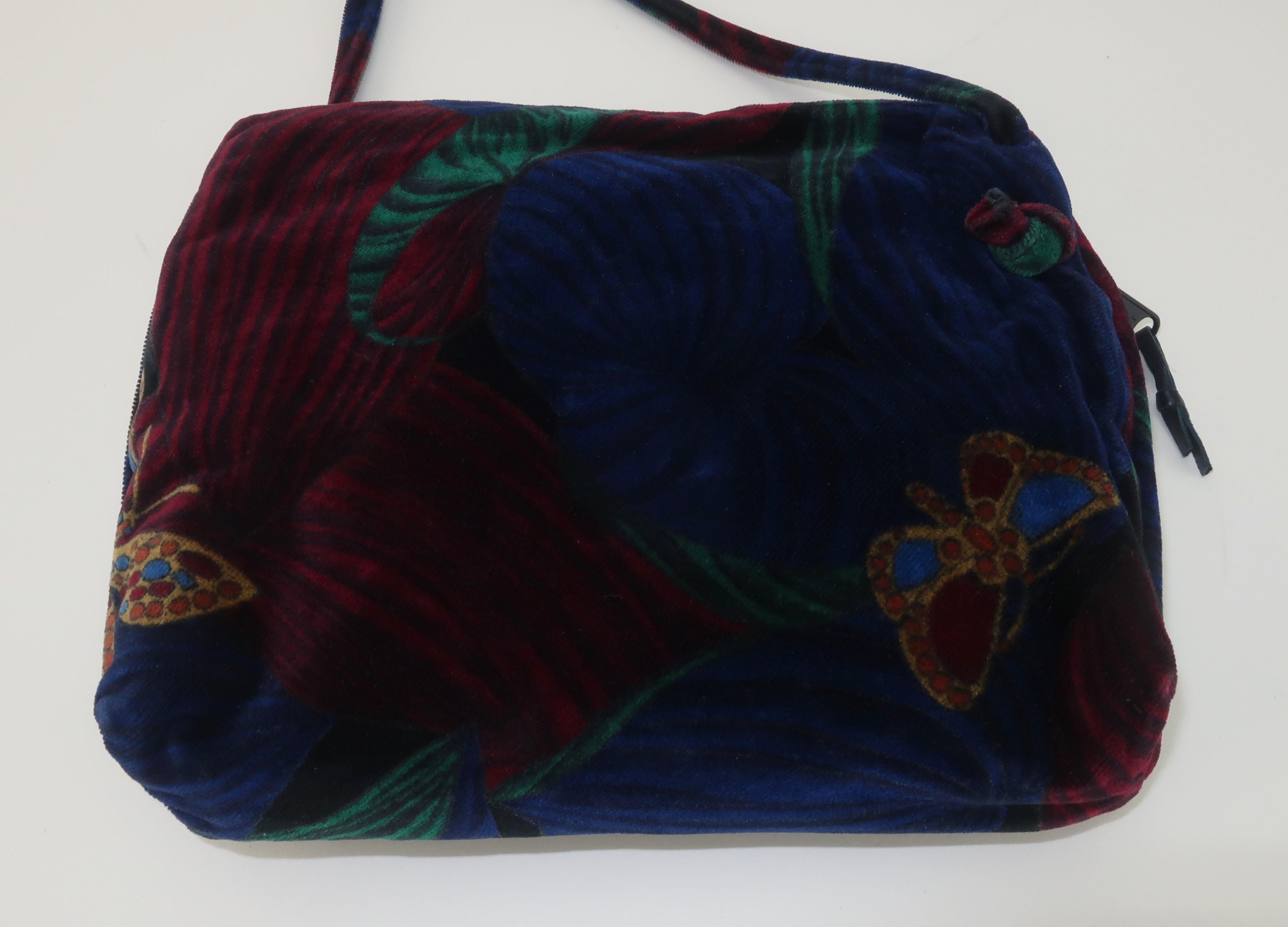 Black Bottega Veneta Velvet Butterfly Handbag, 1970's