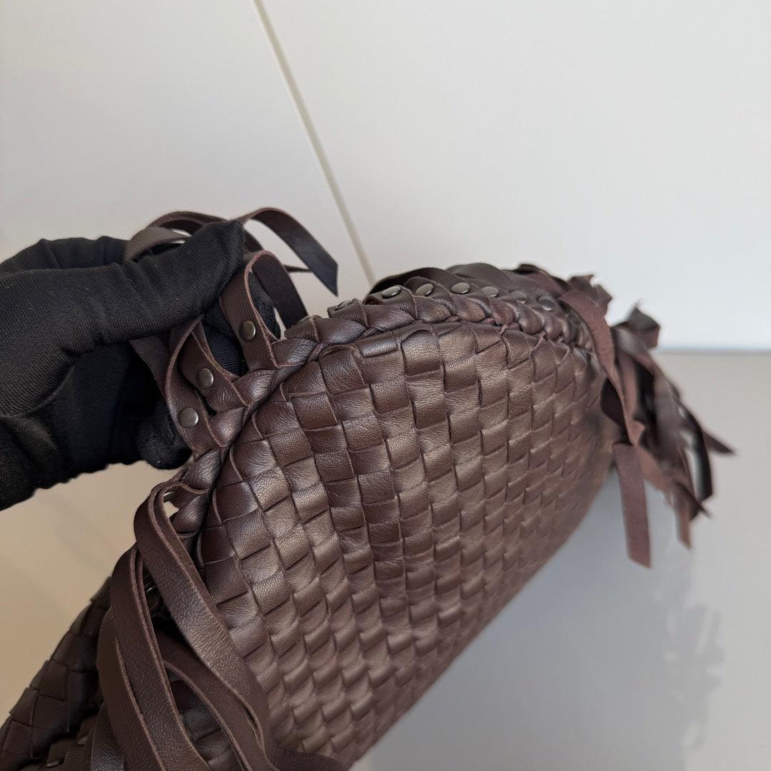 Bottega Veneta Veneta Fringed Hobo Large Black 47cm Lambskin Leather For Sale 7