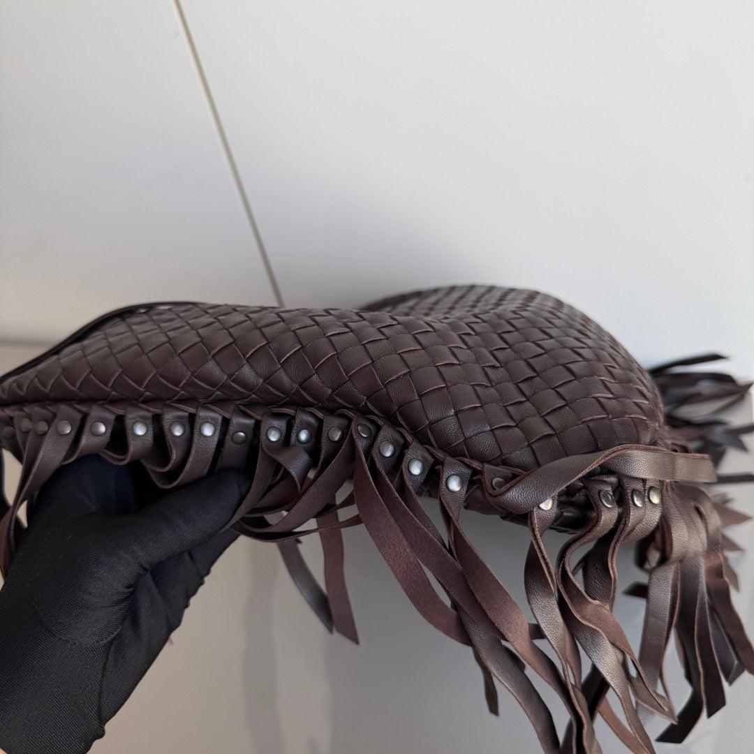 Bottega Veneta Veneta Fringed Hobo Large Black 47cm Lambskin Leather For Sale 8