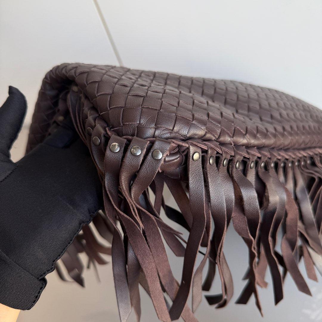 Bottega Veneta Veneta Fringed Hobo Large Black 47cm Lambskin Leather For Sale 5