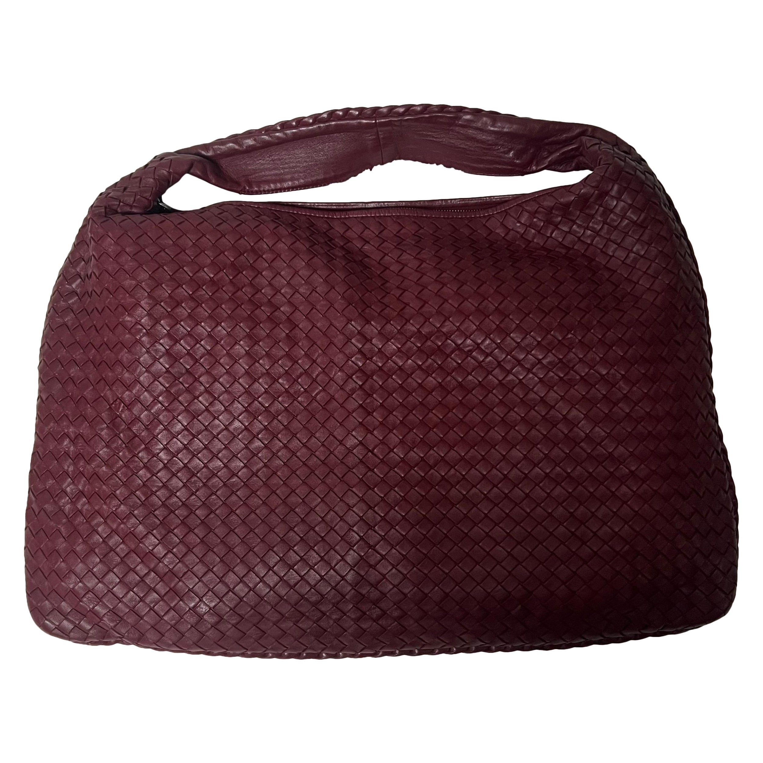 Bottega Veneta Sac à main en cuir bourgogne Maxi 50cm en vente