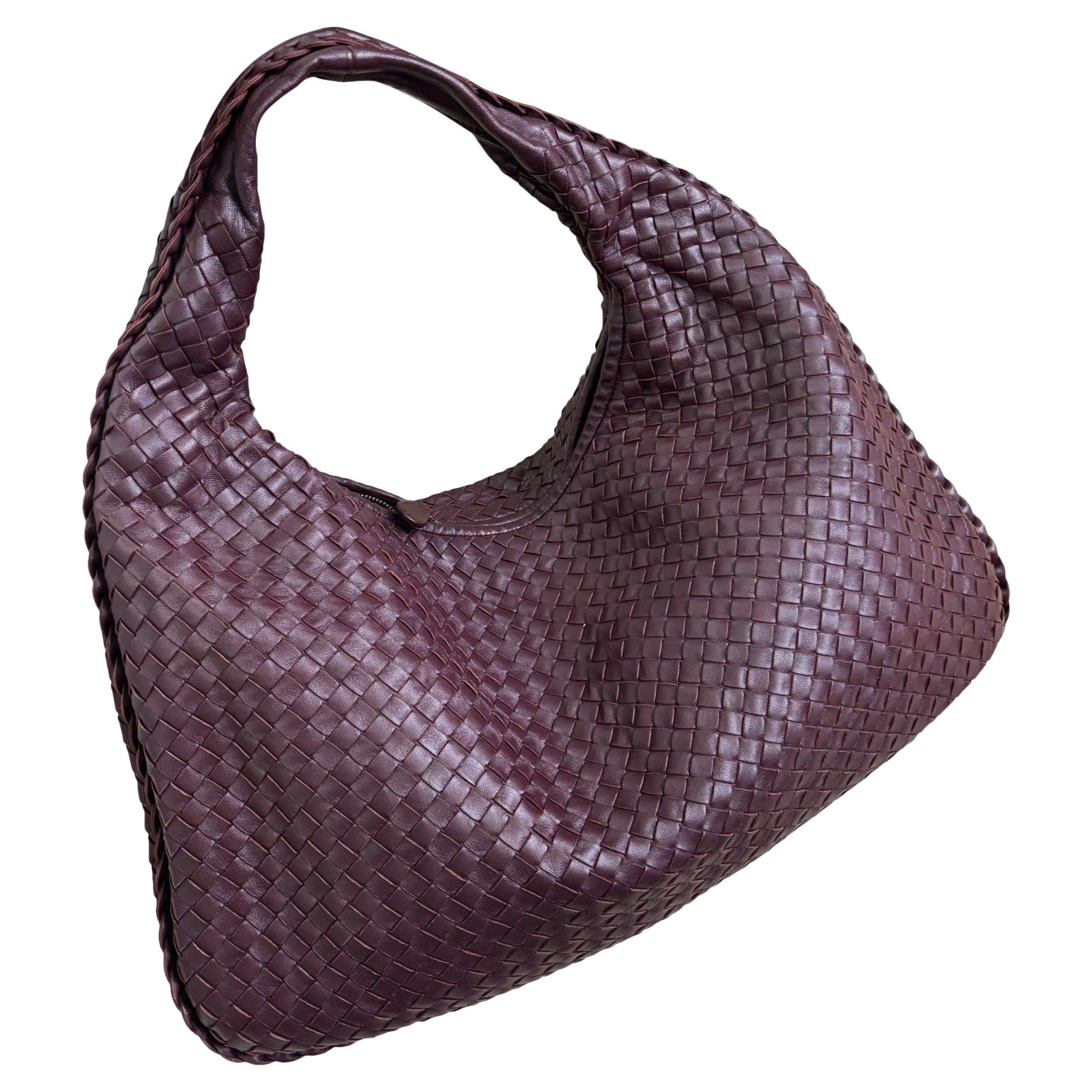 Bottega Veneta Veneta Hobo Bourgogne Vin Intreciatto Leather Bag Large 45cm