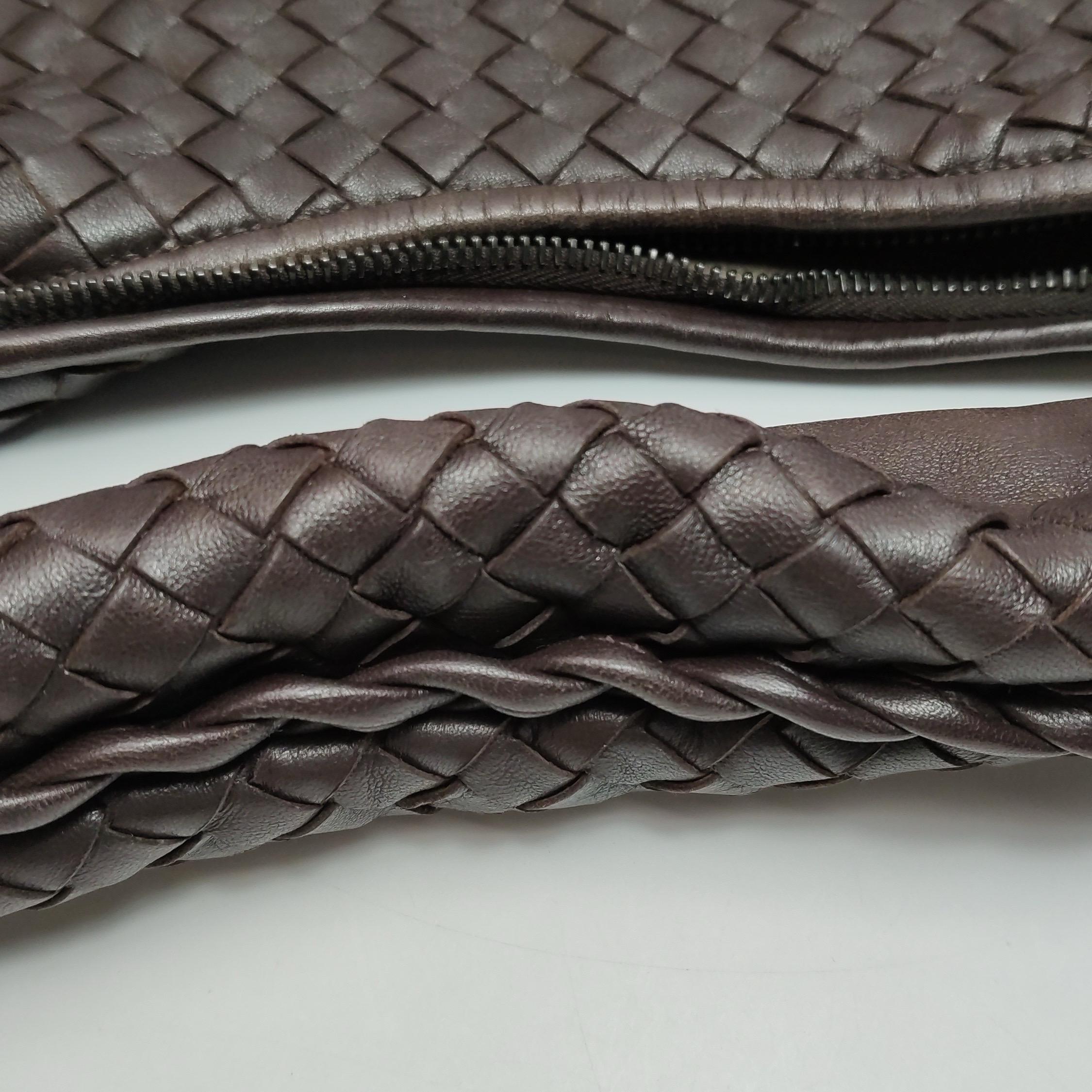 Bottega Veneta Veneta Hobo Dark Chocolate Brown Intrecciato Leather Bag 48cm For Sale 6