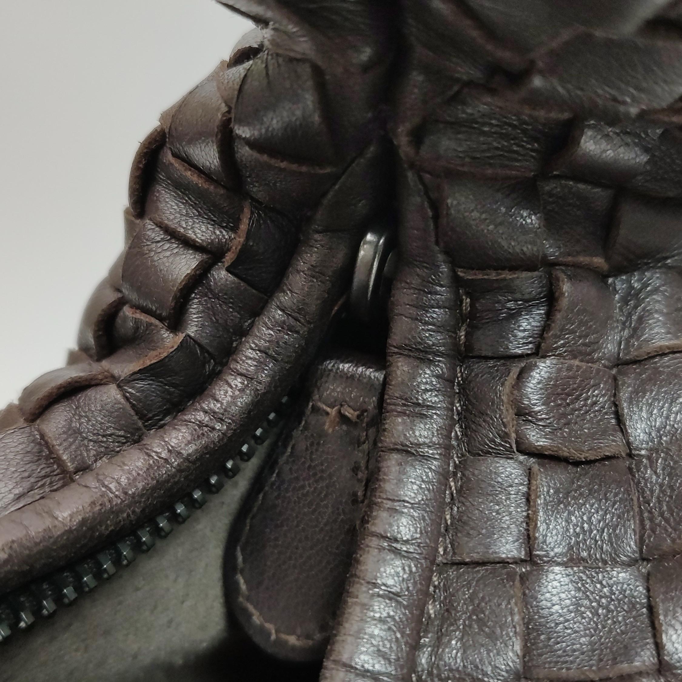 Bottega Veneta Veneta Hobo Dark Chocolate Brown Intrecciato Leather Bag 48cm For Sale 7