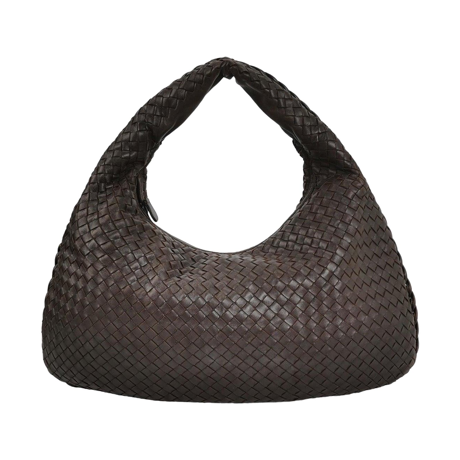 Bottega Veneta Veneta Hobo Dunkle Schokolade Braun Intrecciato Ledertasche 48cm