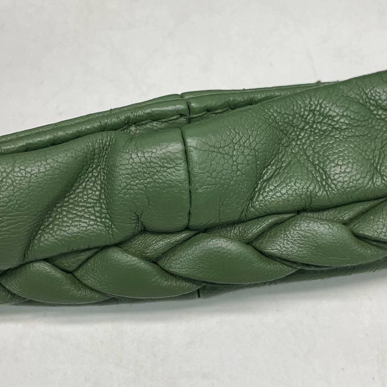 Bottega Veneta Veneta Hobo Dark Green Lambskin Leather 40cm For Sale 6