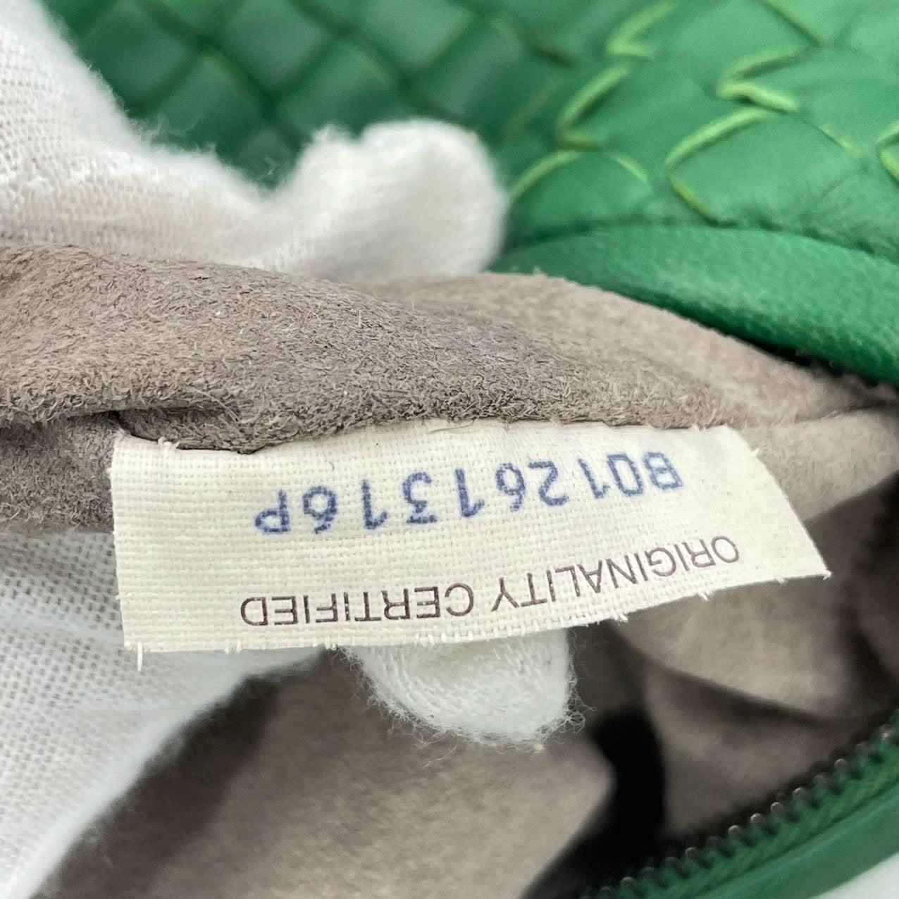 Bottega Veneta Veneta Hobo Dark Green Lambskin Leather 40cm For Sale 9
