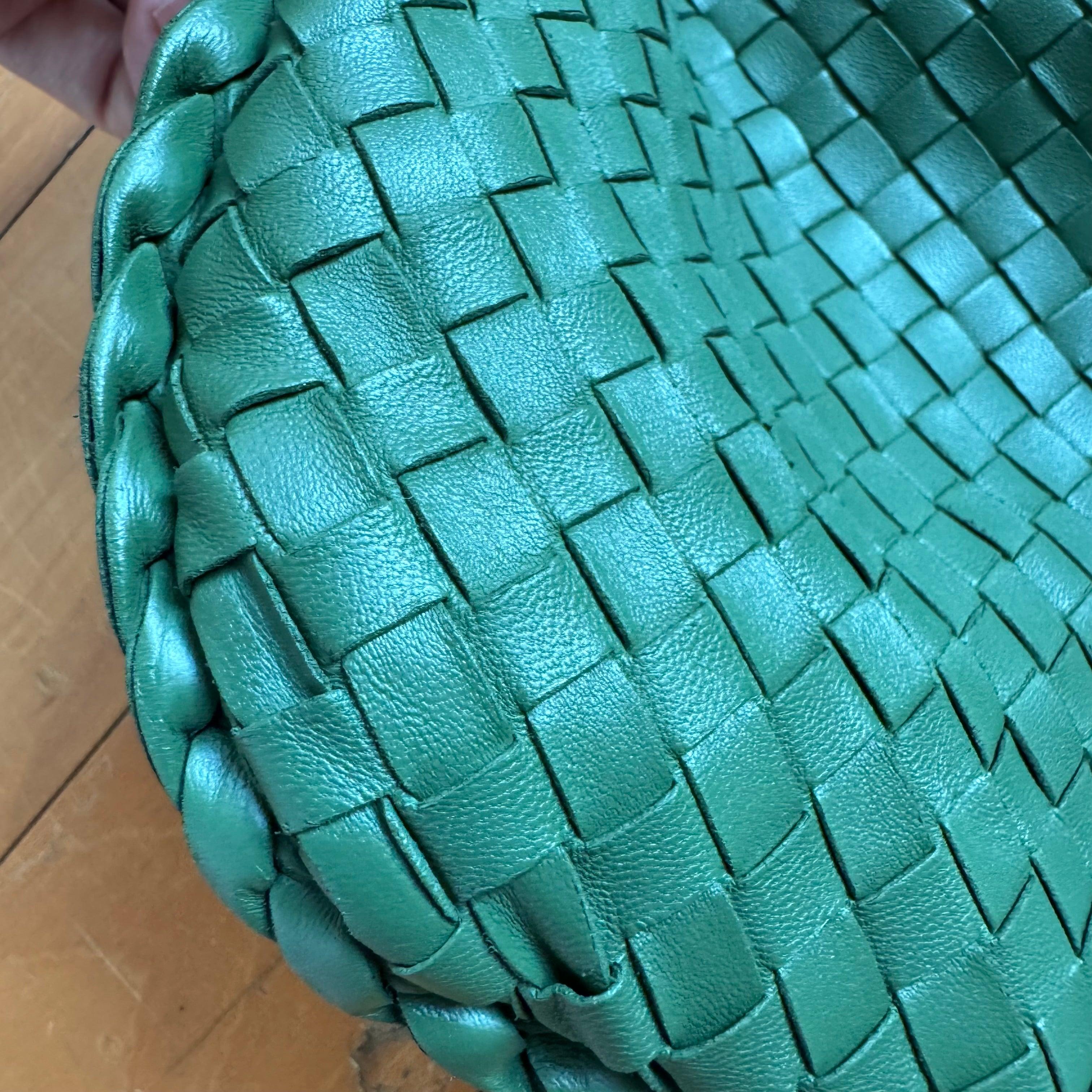 Bottega Veneta Veneta Hobo Dark Green Lambskin Leather 40cm For Sale 11