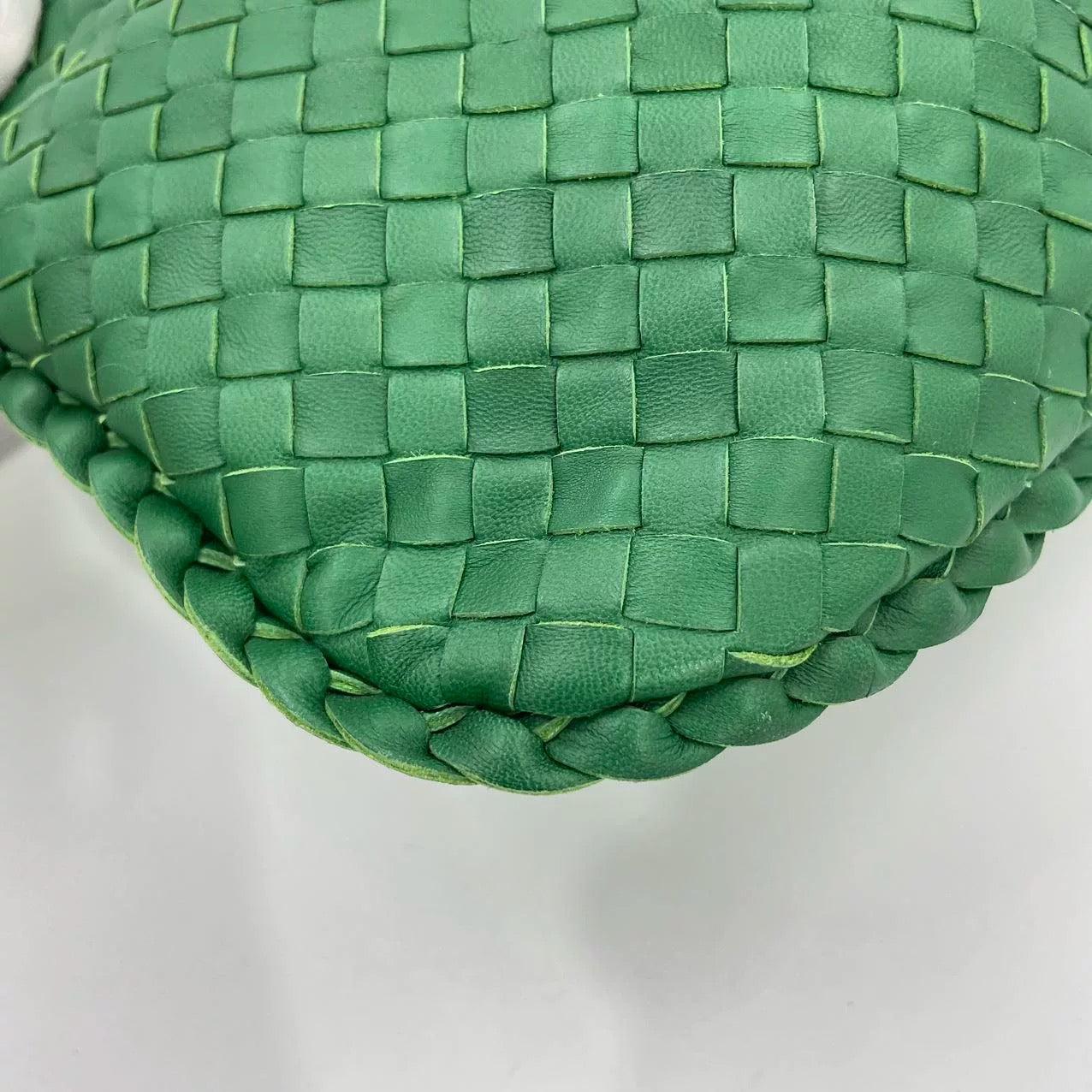 Bottega Veneta Veneta Hobo Dark Green Lambskin Leather 40cm For Sale 15